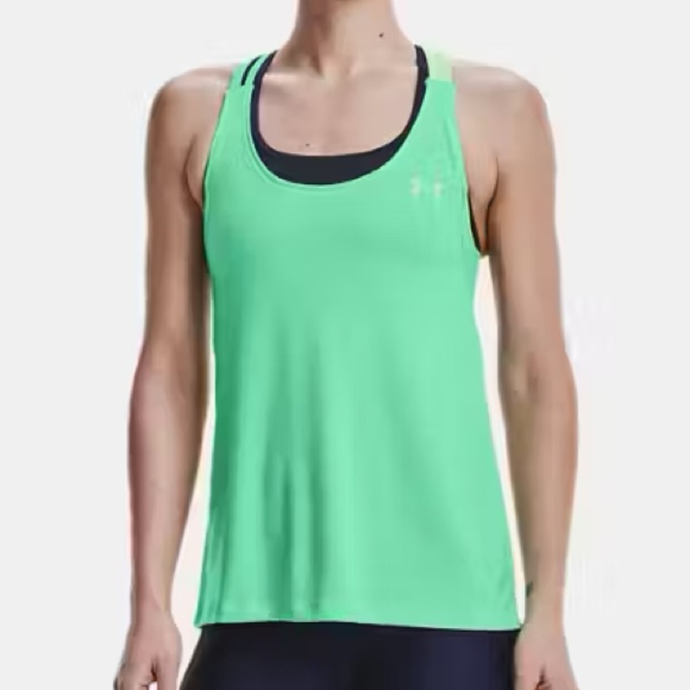 Under Armour UA Women's HeatGear Armour Double Strap Tank - Lime Green